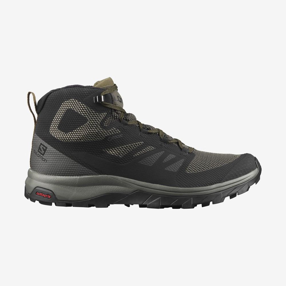 SALOMON OUTLINE MID GTX Philippines - Men's Hiking Shoes - Black | 379051-INK